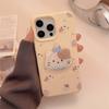 Cute Kitten Bracket Iphone17 Mobile Phone Case Apple 15 Cream Yellow Cartoon 16promax Suitable for 13 Anti Fall 12