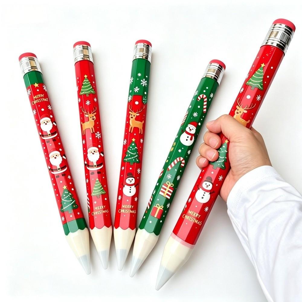 Christmas Pattern Giant Pencil 33cm Large Size Christmas Giant Pencil Novelty Decor