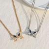 Butterfly-shape Collarbone Chain Zircon Magnetic Matching Couple Necklaces