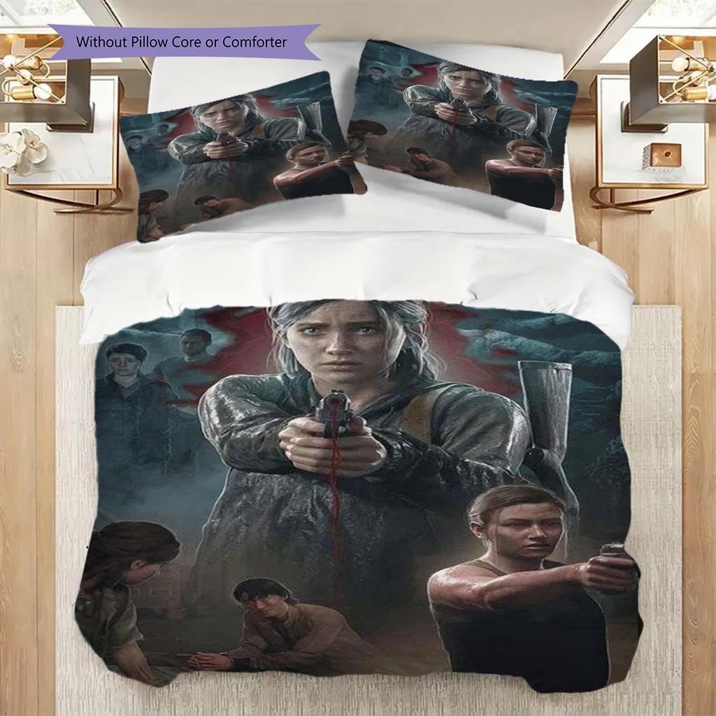 Survival Postapocalyptic World Three-piece set (1 * duvet cover + 2 * pillowcase, without core) 2D Flat Bedding set Duvet cover and pillowcase