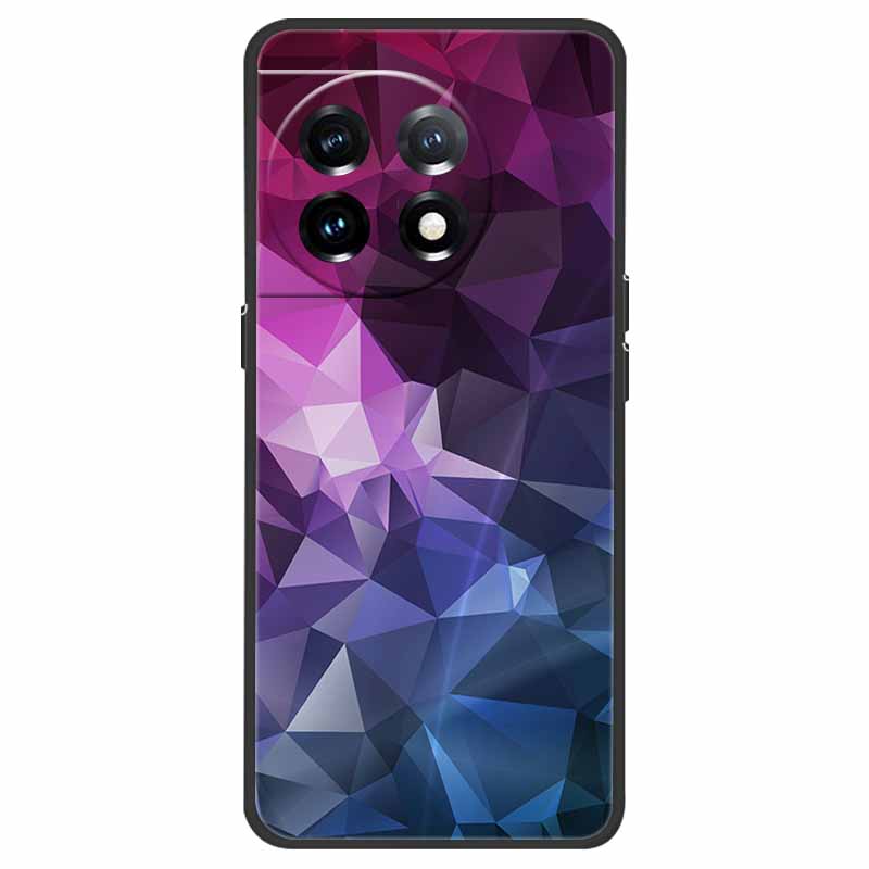 For OnePlus 11 5G Case One Plus 11R Flower Marble Black Bumper Soft TPU Silicone Cover for OnePlus 11 / 11R 5G Phone Cases Capas