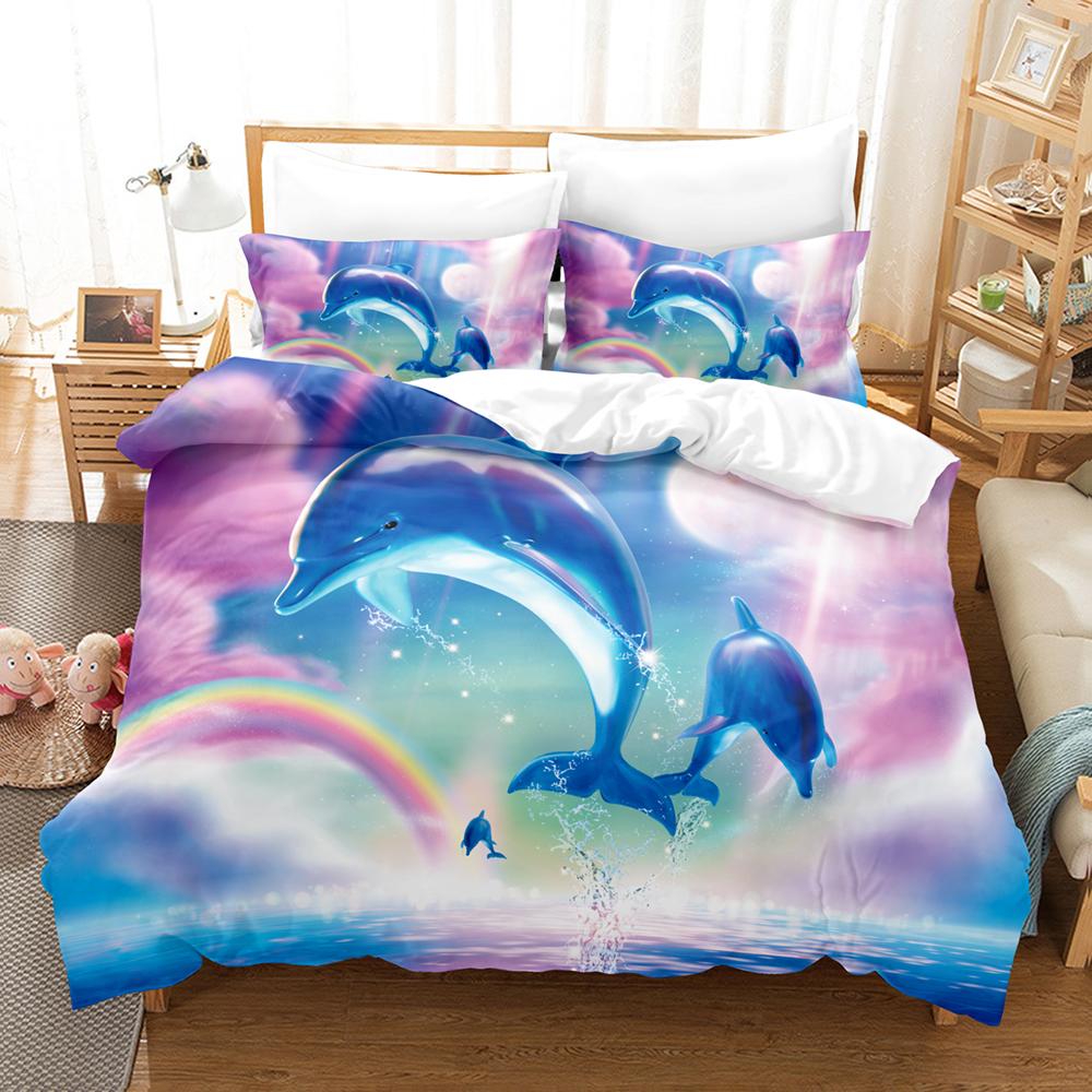 3DThe DolphinsBedding Sets Duvet Cover Set With Pillowcase Twin Full Queen King Bedclothes Bed Linen