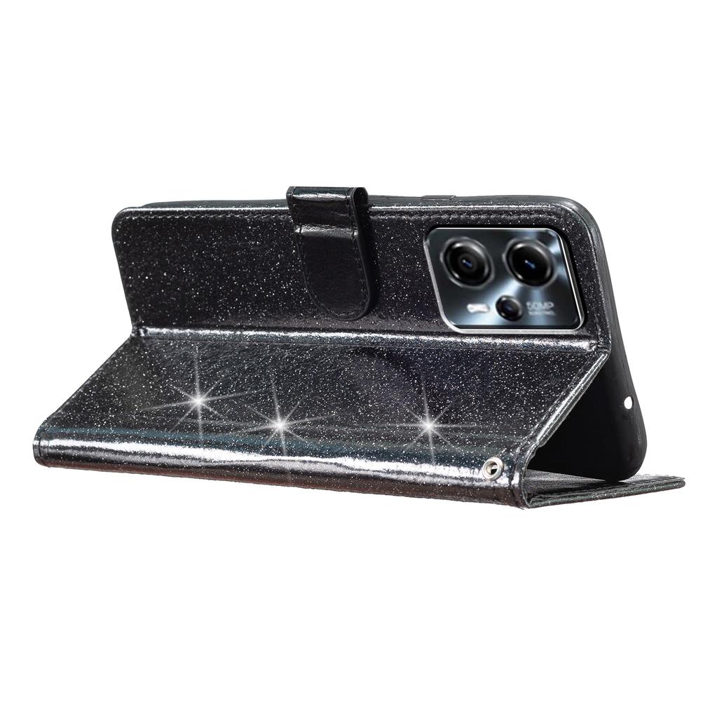 For Motorola Moto G13 4G/G23 4G Glittery Flip Wallet Stand Leather Case Anti-drop Phone Cover