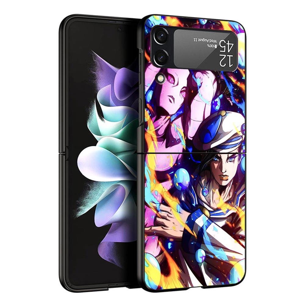 JoJo's Bizarre Adventure Hot Anime Black Phone Case For Samsung ZFlip7 ZFlip6 ZFlip5 ZFlip4 ZFlip3 5G Hard Protective Galaxy Z F