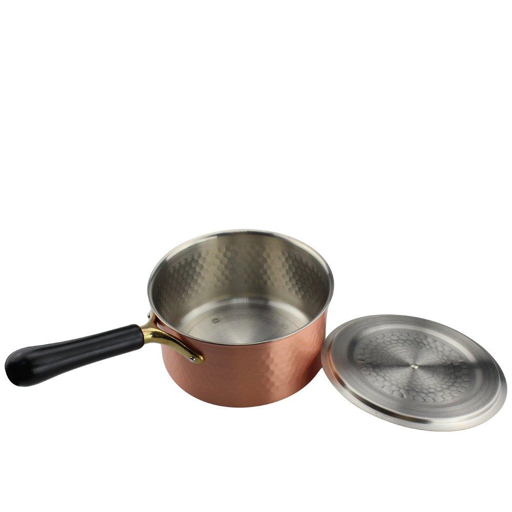 Shinko Metall Einhändige Kupfer 18cm IH-kompatible Hammerpfanne, Antik, IH-101