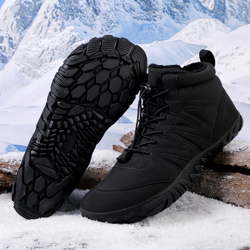 Winter Warm Hiking Shoes Men Women High-top Walking Snow Boots Plush Anti-slip Outdoor Sports Shoes