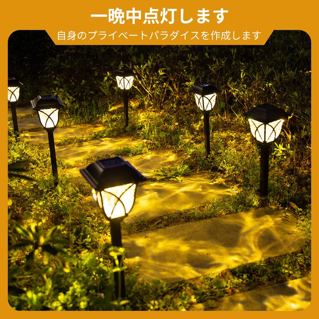 GIGALUMI Solar Garden Outdoor Waterproof Solar Path LED Pathway Solar Powered Outdoor Solar Light High Automatic Suitable for Parking and Set of Warm