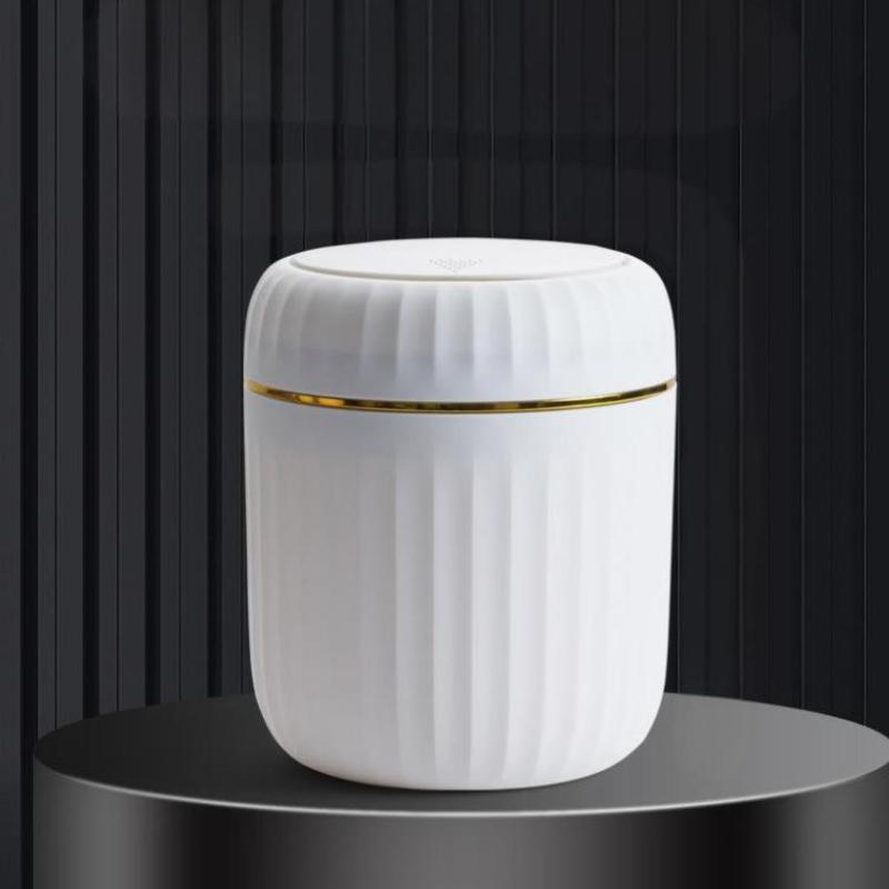 מיני פח אשפה שולחני עם מכסה פח אשפה ארגונית חדר שינה שולחן משרדי קופסת אחסון עשויה פלסטיק עמיד ציוד לבית