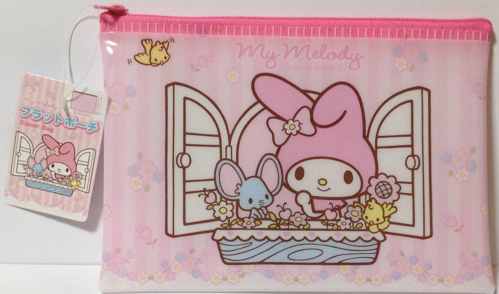 

Косметичка SANRIO My Melody Accessories, плоская виниловая косметичка на молнии, сумка 20×14,5 см (Цветы)