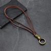 Fashionable Metal Letter Ring Leather Necklace For Women Adjustable Suede Cord Sturdy Alloy Jewelry Gift