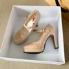 Fashion 2024 Women Baotou Round Toe Platform Heel Mary Janes Shoes Women Shallow Elegant Trend Comfortable Fashion Shoes Shoes for Women