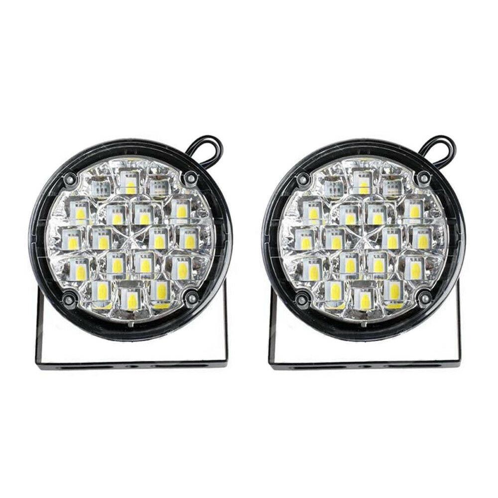 Мощный комплект из 2 шт. DC 12V 18 светодиодов DRL Круглая автомобильная противотуманная фара Дневной ходовой свет Белый чёрный
