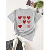 Red Heart Printed Women T-Shirts Fashion Streetwear Short Sleeve Tee Clothing Casual Soft Women Tops Valentine's Day T-shirt