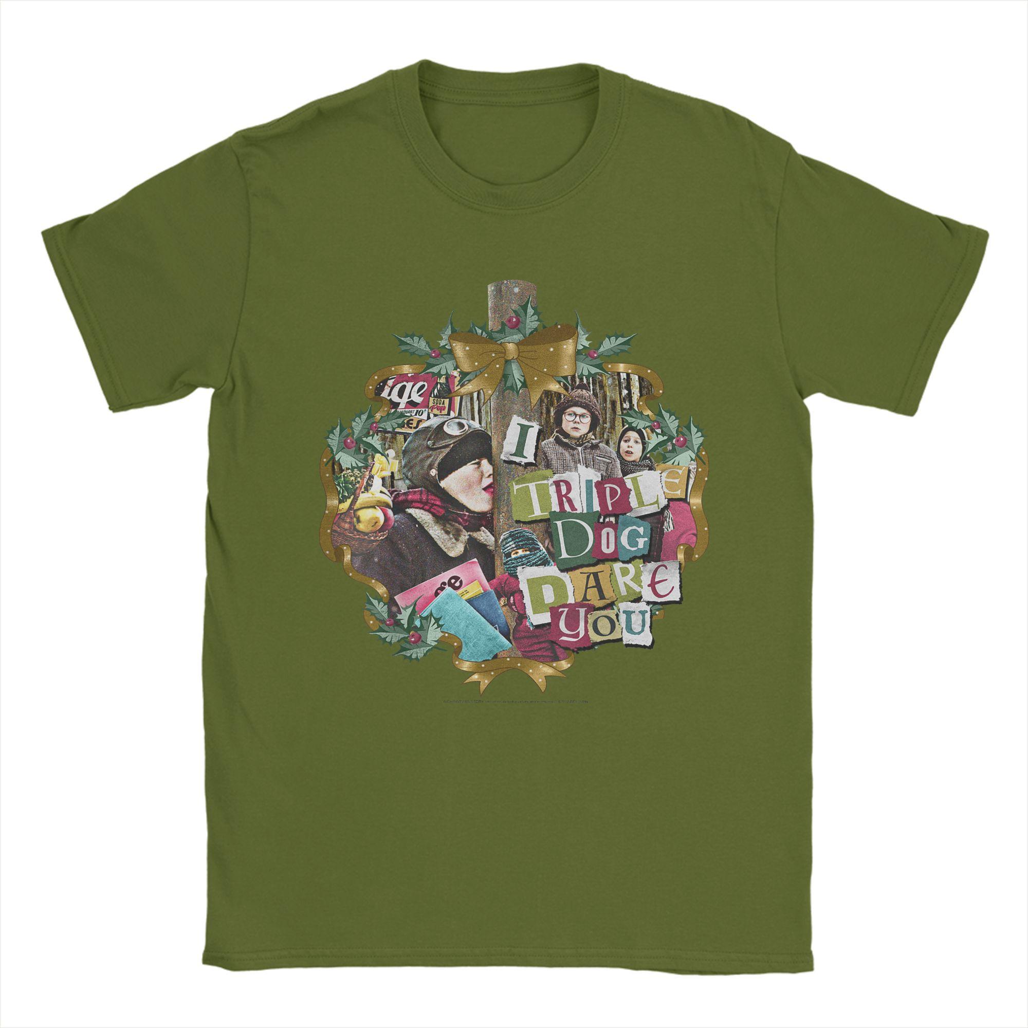 Harajuku T-Shirt Summer A Christmas Story I Triple Dog Dare You Collage Wreath T-Shirts  Tee Shirt for Short Sleeve Clothes 4XL