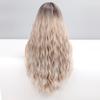MISS WIG Ombre Brown Light Blonde Platinum Long Wavy for Women Middle Part Hair Wig Cosplay Natural Heat Resistant Synthetic Wig