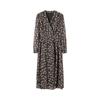 JUZUI Women's 2026 Spring Elegant Geometric Print Chiffon Cinch Waist Dress
