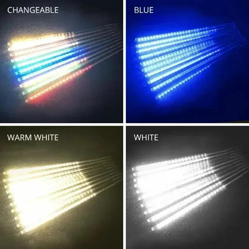 2PC LED Meteor Shower Lights Outdoor Waterproof Fairy Garland String Light For Christmas Holiday Party Garden Decor 30/50CM Lamp