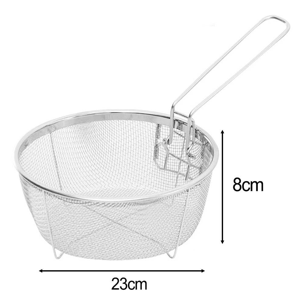 Lightweight and Compact Stainless Steel Deep Fry Basket for Easy Storage