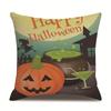 Halloween Linen Pillow Cover Printed Pillow Cover