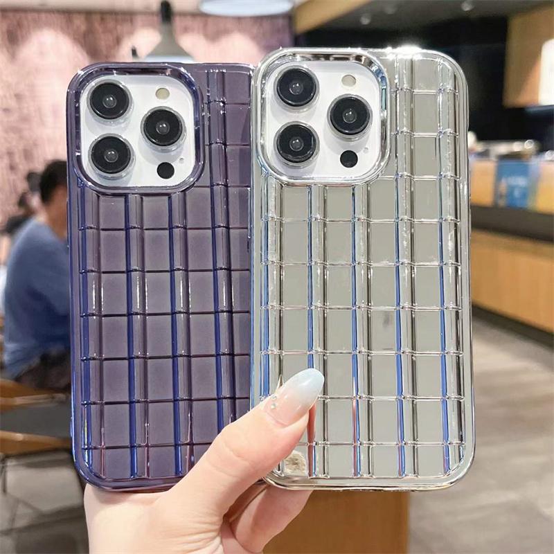 

Чехол для телефона с гальваническим квадратным узором для iPhone 14 13 12 11 Pro Max, мягкий противоударный чехол из ТПУ для iPhone 14 13 12 11