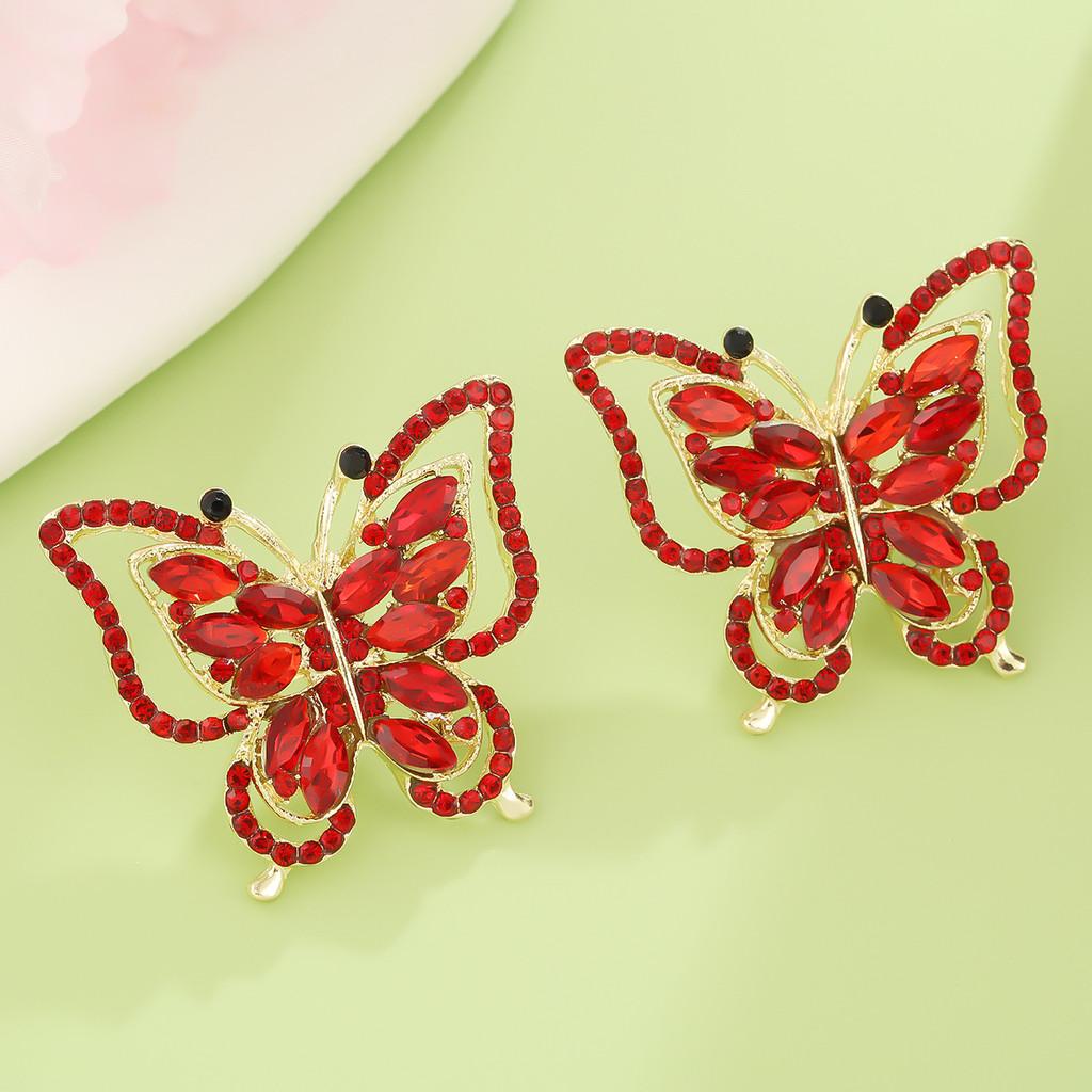 Korean Style Fashion Butterfly Jewelry With Dazzling Rhinestones For Casual Wear