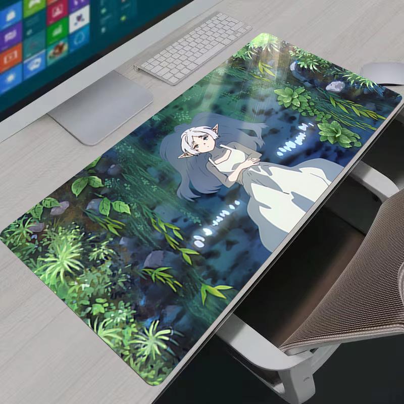Mauspad Groß XXL Anime Frieren Mauspad Büro Schreibtisch Rutschfest Tastatur Schreibtischmatte Computerspiel Schlosskante Verlängertes Teppich