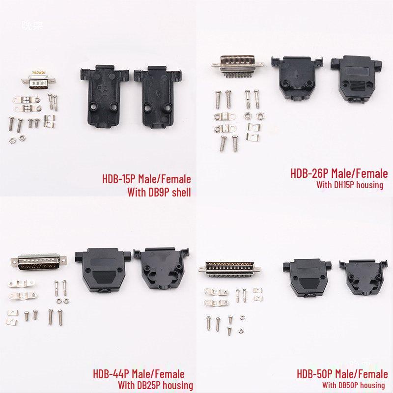 D-SUB Solder Type Plug, Male/Female, 9/15/25/37/44/50/26P, 2/3 Rows
