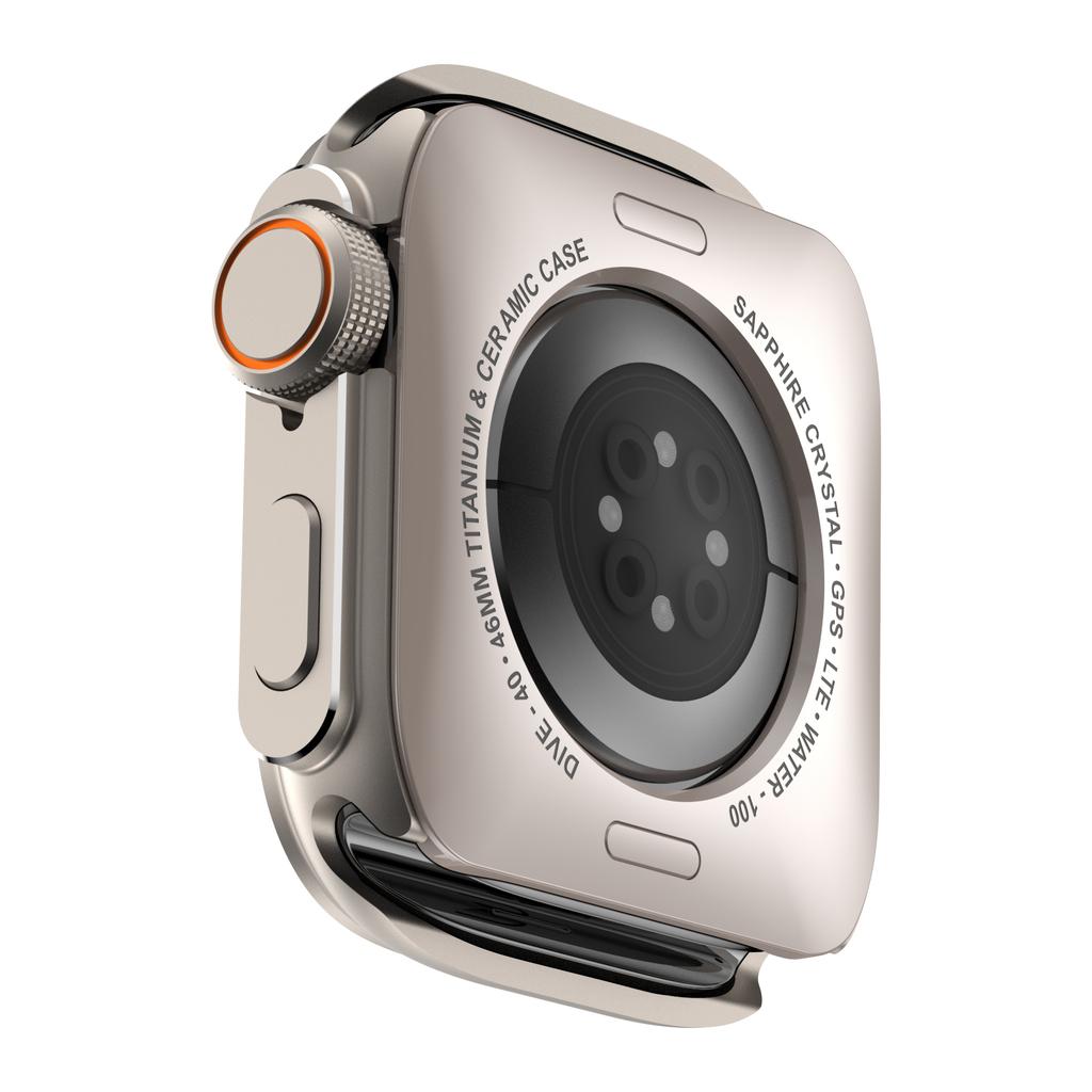 Metalinis buferio dėklas Apple Watch10 46mm apsauginiam rėmeliui, dangtelis iWatch serijai 11 9 8 7 6 5 SE, keisti į Ultra 3 49mm titano