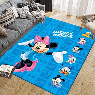 1 Stück Mickey und Minnie Teppich, Rutschfeste Fußmatte, Cartoon-Charakter-Design, Weicher Samt, Zimmerdekoration, Waschbar