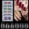 360Pcs/Box Fake Nails Transparent Frosted French Almond Acrylic Water Drop False Nail Tips For Extension Tip Manicure Tool