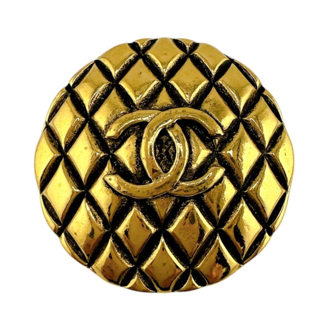 CHANEL COCO Mark Stylish Outing Matrasse Brooch  gold Women Used