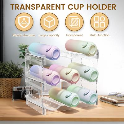 3/4-stöckiger stapelbarer Wasserflaschen-Organizer Weinregal Transparenter Acryl-Kunststoff-Flaschenhalter für Speisekammer Schrank Arbeitsplatte