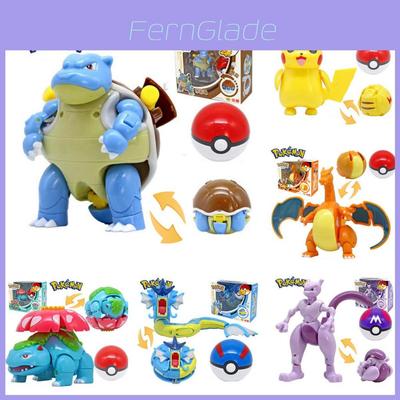 Figuras de Ovos Transformáveis de Pokémon Pikachu Charizard Bulbasaur Brinquedos Colecionáveis
