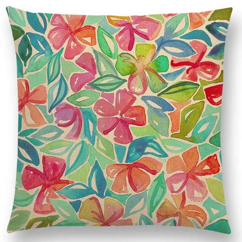 Nordic Throw Pillow Case Spring Leaves Print Cushion Cover Home Decor / Pillow Covers for Sofa Cushion Covers Hogar