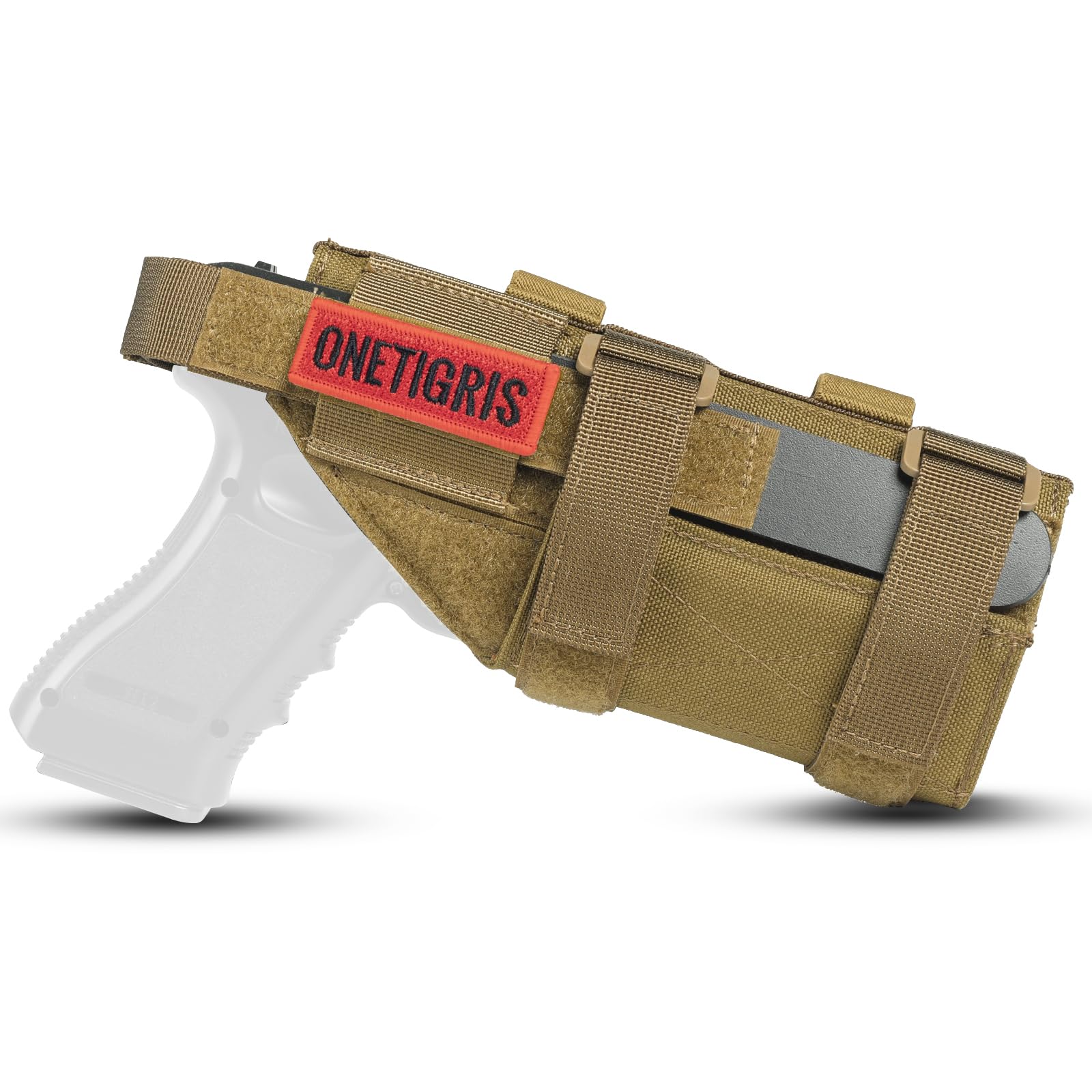 

OneTigris Тактичне спорядження для пістолетів та MOLLE Коричнева кобура, Підсумок, Glocks, Для правої руки, На липучці, Нейлон, Сумісний, Airsoft/Снайпер,