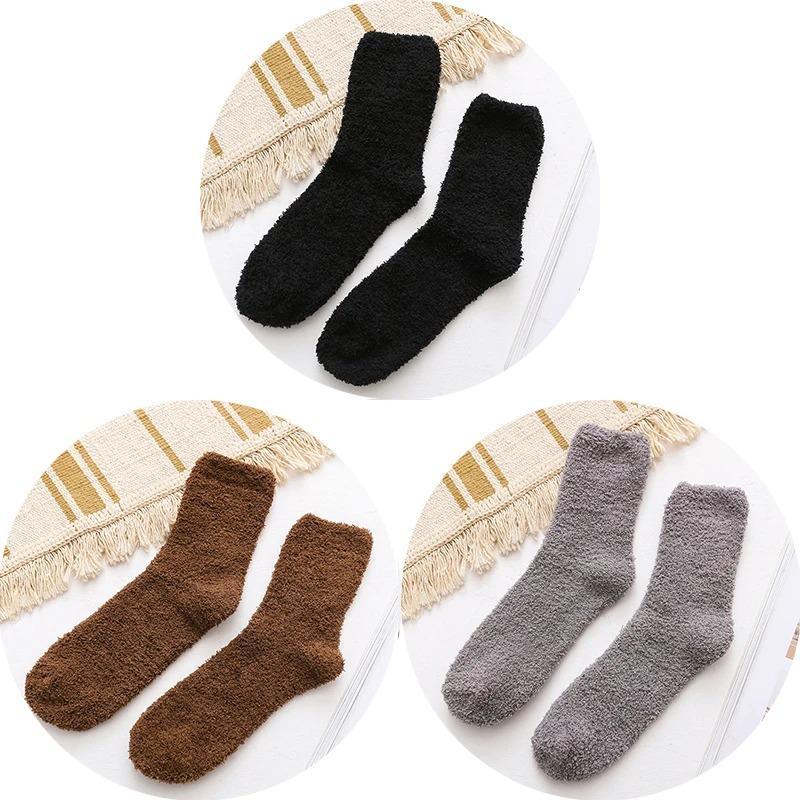 Thicker Wool Warm Men Socks Winter Thicken Coral Fleece Socks Casual High Elastic Snow Boots Socks Soft Fluffy Floor Sock
