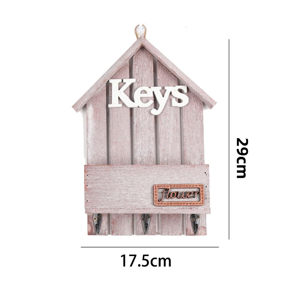 Wall Decoration, Wall Hanging, Wooden, Flowerpot, Mediterranean Style, Simulated Dried Flowers, Wooden Box Flower Vase, Entrance Key Hook