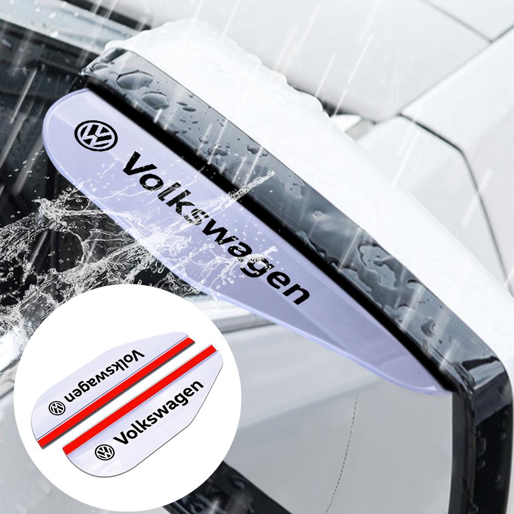 2Pcs Car Rear View Mirror Sticker Rain Eyebrow Auto Side Mirror Rain Proof Cover For VW Passat Jetta Golf Touran Beetle Polo ze9