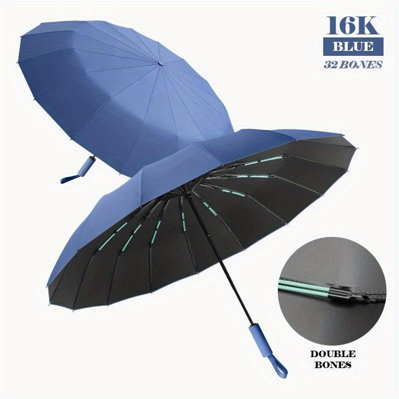 Automatic 32 Ribbed Umbrella - Windproof, Foldable, Sunscreen, and Sunshade Umbrella Dual Dragon Bone Sun Rain Dual Use