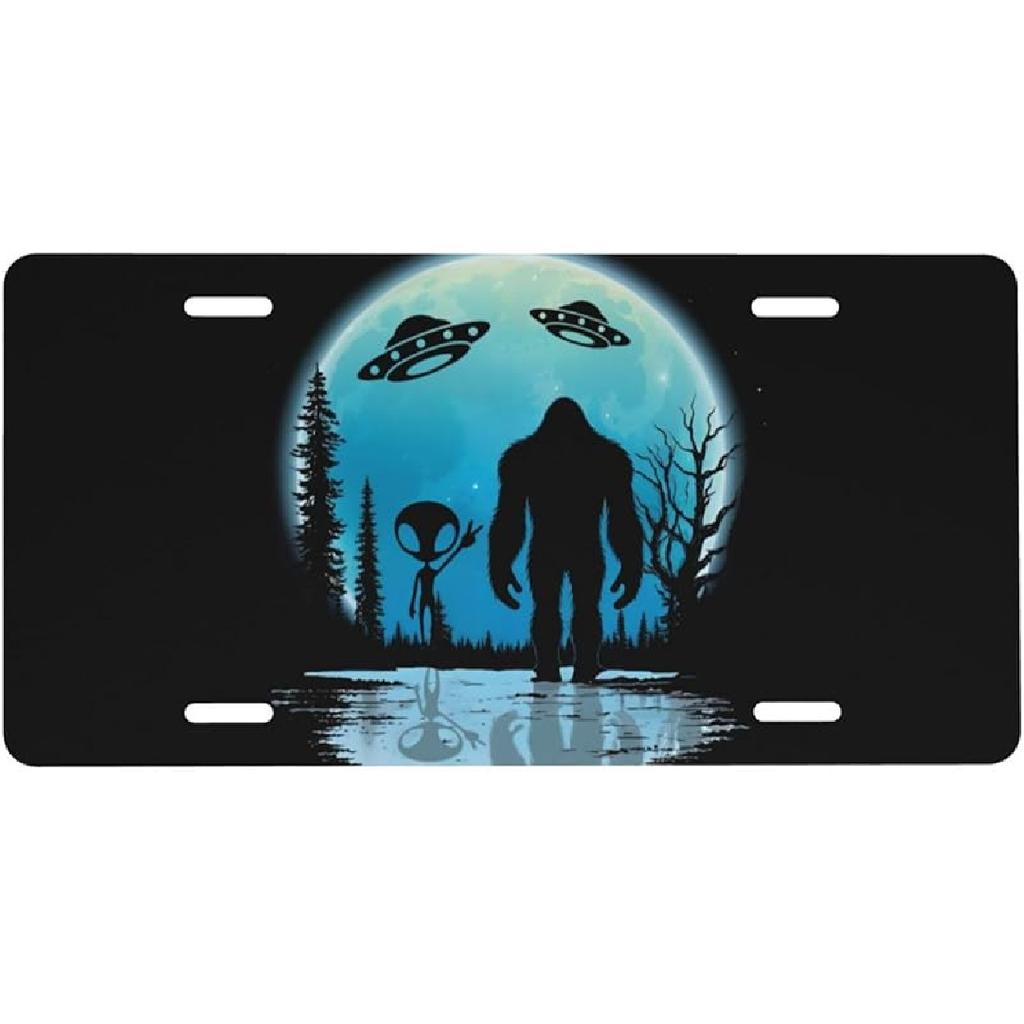 Black And White American Flag Front License Plate For Women Car Vanity Plates Decorative Aluminum Metal Cute Novelty License Plate Cover For Men 6X12