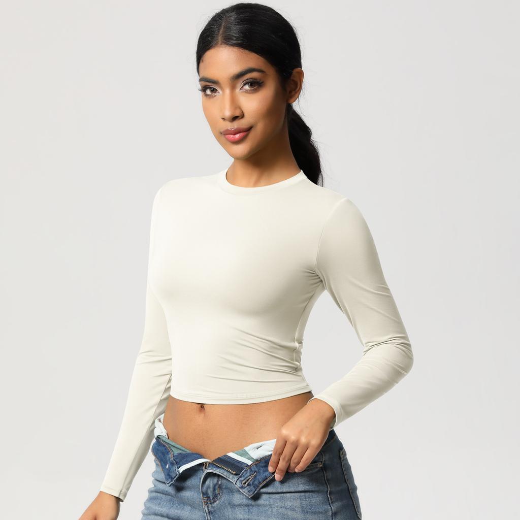 Women Sports T-Shirts Long Sleeves Compressed Quick-dry Super Elastic Suitable For Running Fitness Training Yoga