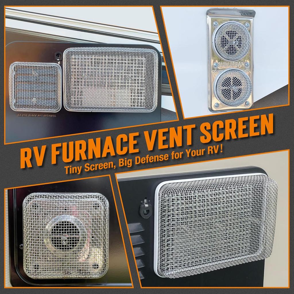 TONDA RV Furnace Vent Screen, Bug Screens Heater Vent Cover For Camper With Tallation Tool And Silicone Rubber, 4 Pack
