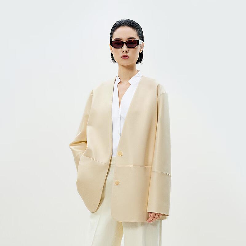 

КУРТКА КОЖАНАЯ С ДЛИННЫМ РУКАВОМ СВОБОДНОГО КРОЯ LESS 2P2A13070 S