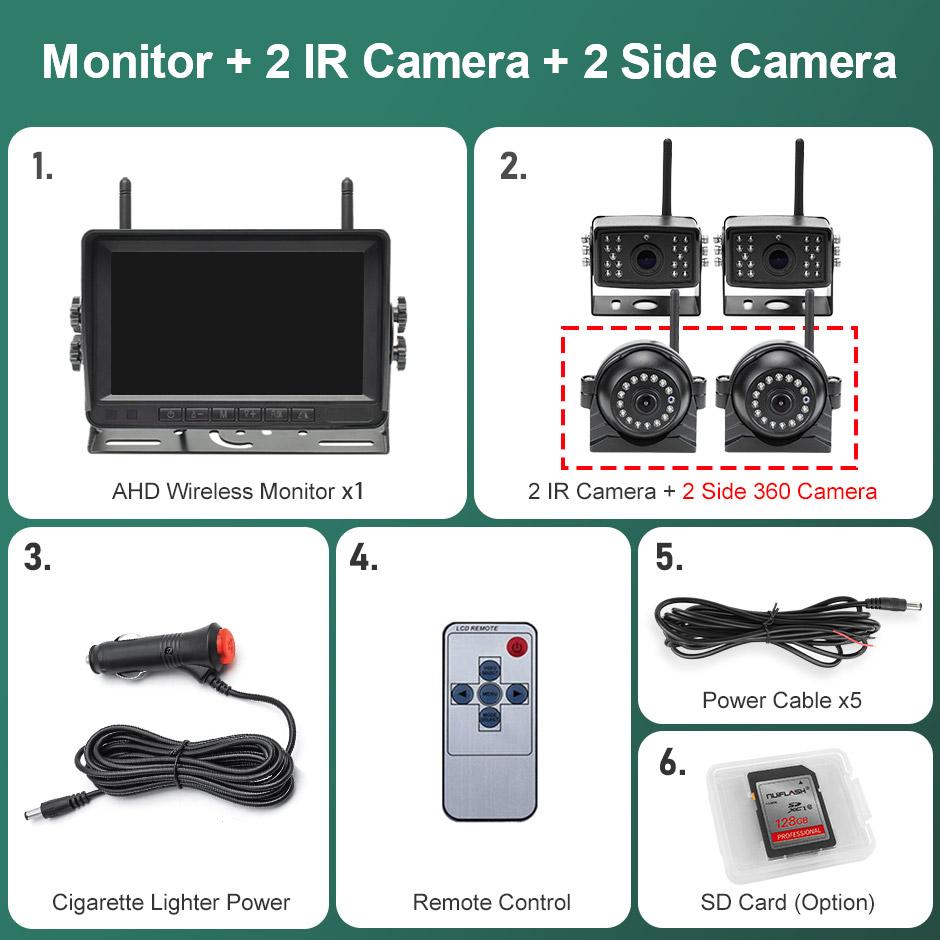 GreenYi Wifi BSD 7 inch DVR Monitor AHD 1080P High Definition Night Vision Reverse Backup Recorder Wireless Camera For Bus Truck