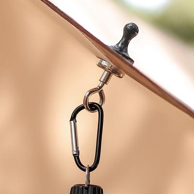Outdoor Strong Magnetic Iron Hook Strong Magnetic Magnetic Hook Camping Lantern Hanging Canopy Tent Holder Hook Climbing Button Carabiner