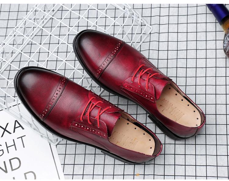 Men's Cross-Border Leather Formal Shoes - Soft Sole, Casual, Lace-up, Top Layer Cowhide, New Style