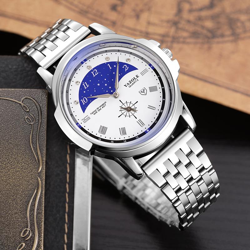 Top Brand New Men's Watch Simple Atmospheric Waterproof Non-mechanical Watch Stainless Steel Quartz Men's Watch