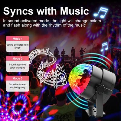 1Pc Water Ripple Colorful Voice Control Bracket Magic Ball Northern Lights Projection Ambient Light Stage Light Crystal Rotating Small Magic Ball