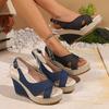 Übergrößen Schuhe, Plateau-Absätze mit dicker Sohle, Neue Damensandalen mit offenen Zehen