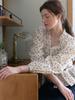 FABRICSEOUL Neck Frill Flower Ribbon Blouse_Ivory